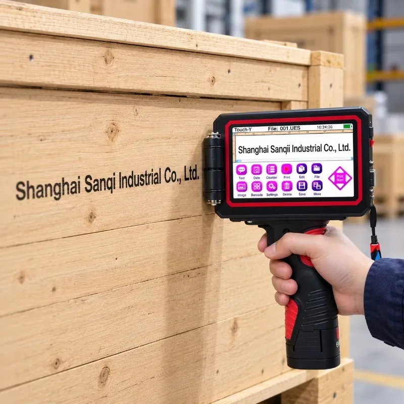 25.4mm Handheld Large Character Inkjet Coder, Portable Industrial Printer for Carton, Drum, Timber & Sack