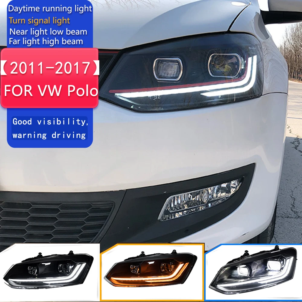 

Car Lights for VW Polo LED Headlight Projector Lens 2011-2017 Vento Head Lamp DRL Hid Head Lamp Bi Xenon Beam Accessories