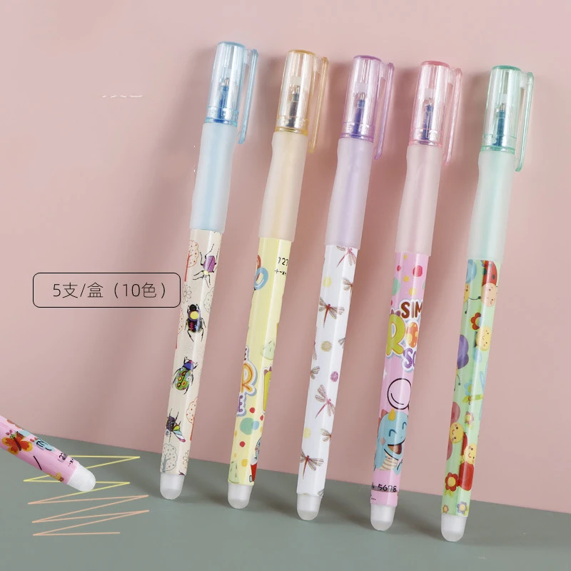 40 pcs/lot Kawaii Girl Erasable Color Change Gel Pen Cute 0.5mm Colored Ink Neutral Pens For Writing Office School Supplies