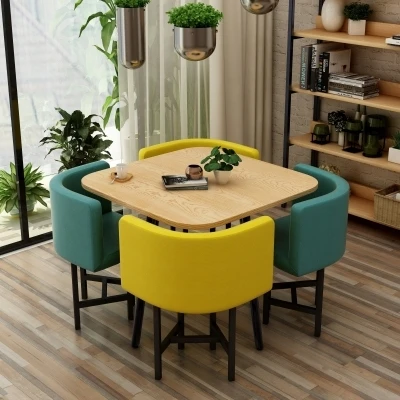 

Round Dining Tables Set 4 Chairs Set Chairs Dining Table Lunch Kitchen Floor Mesa De Jantar Table Apartment Furniture GPF50YH