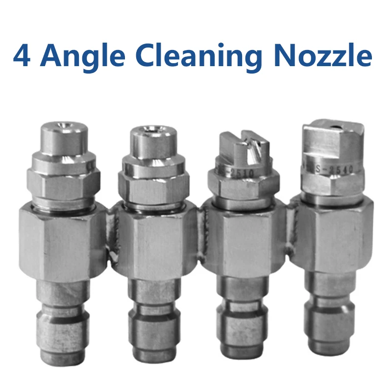 

1/4 Quick Plug 4 Nozzle Connected Stainless Steel Washer Nozzle Pressure Washer Clean Spray Nozzle Tips