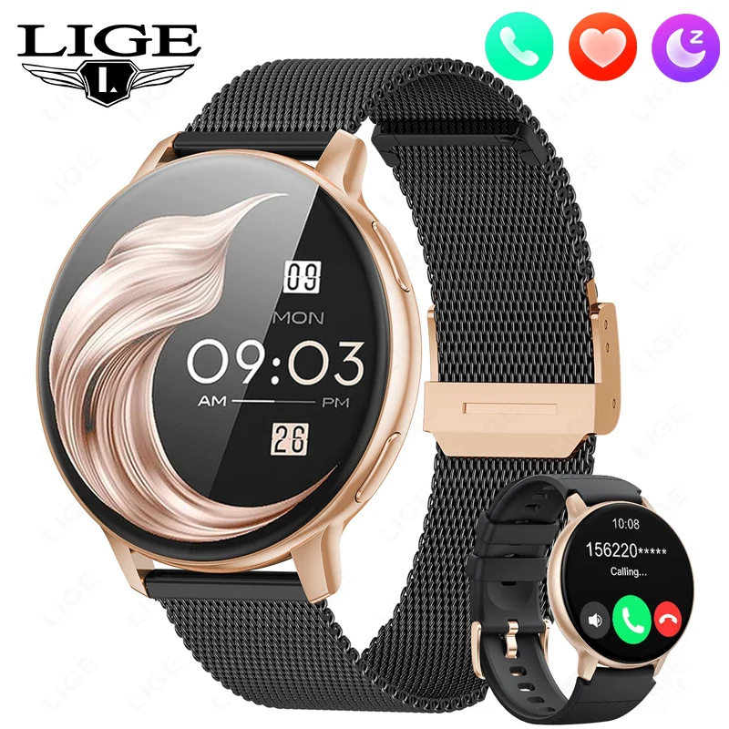 

LIGE New Voice Calling Smartwatch 1.39" HD Display Smart Watch Heart Rate Health Monitoring Sports Smartwatch For Men Women 2024