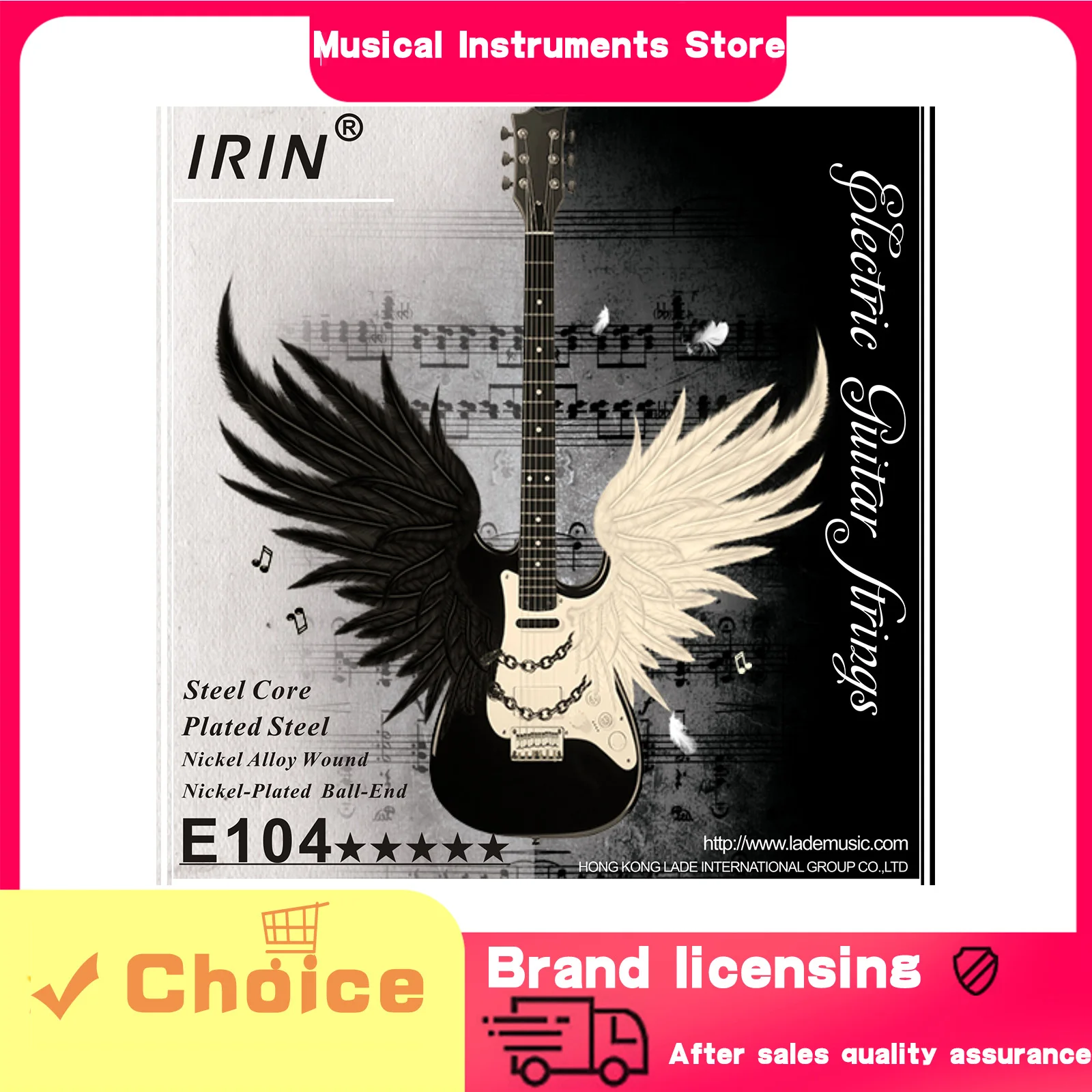 IRIN Electric Guitar String Nickel Alloy Stainless Steel Core Silver Electric Guitar String Guitar Parts with 6 Built-in Strings