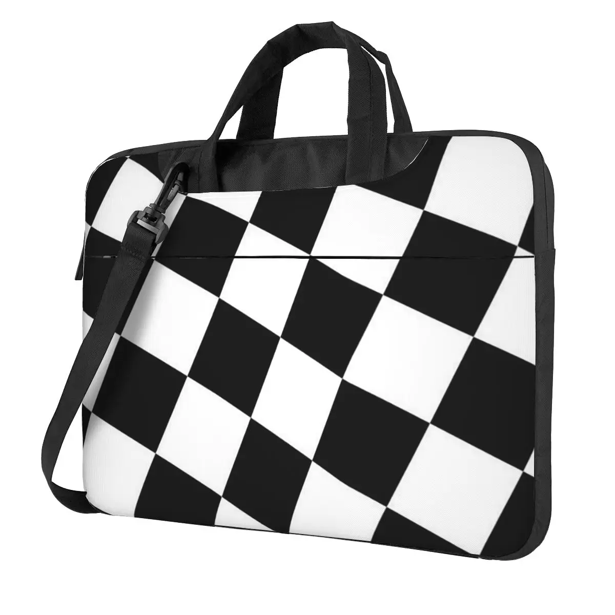 Checkered Squares Printing Crossbody Laptop Bag Case Computer Bag Resistant Protective Notebook Pouch for Macbook Pro Lenovo