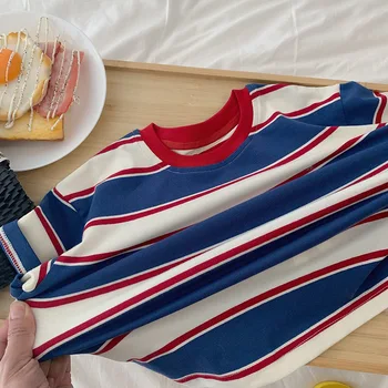 Kids' Striped Cotton Long-Sleeve T-Shirt | Casual Top Ages 2-7 6 2-7Y autumn Children Clothes For Baby Girl Boys T-shirt Stripe Cotton Long Sleeves Shirts Teen Hoodie Bottoming Shirt Kids Tops 6