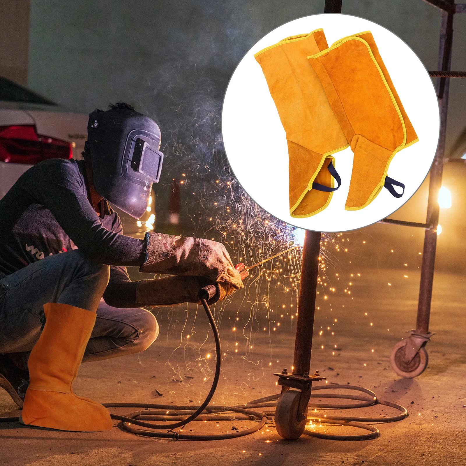 1 Para Ognioodpornych Nakładek na Buty Spawalnicze Mocne Wykonanie Wysoka Wydajność Sprzęt Ochronny dla Dorosłych Spawaczy Buty Spawalnicze