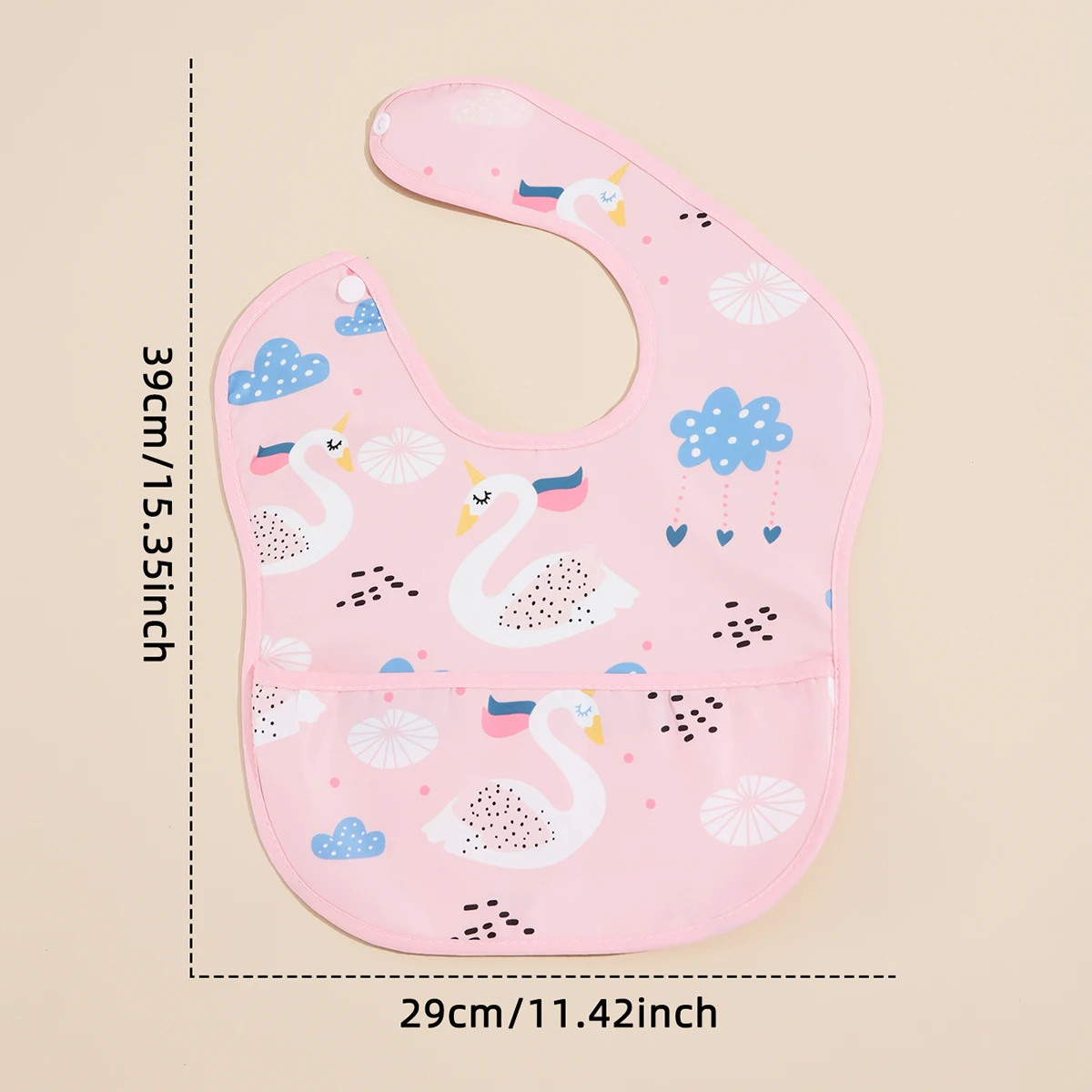 Cartoon Pattern Waterproof Pocket Lunch Feeding Bibs Adjustable Baby Bibs Cute Children Baby Apron Kids Burp Cloths