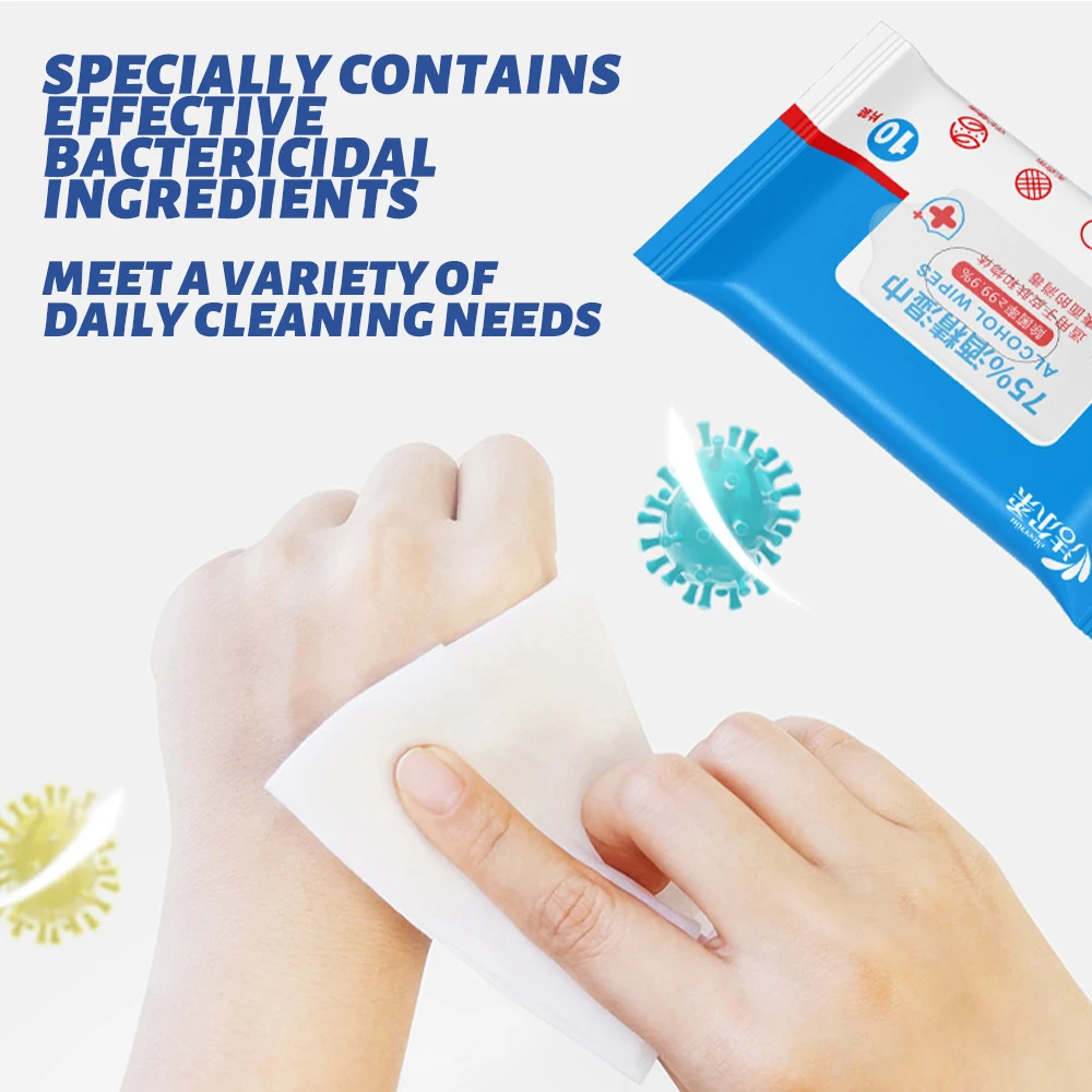 1/3/5/10Bags 75% Alcohol Disinfection Cotton Pads Disposable Wash Care Phone Cleaning Wiper Screen Glasses Cleaning Cotton Wipe