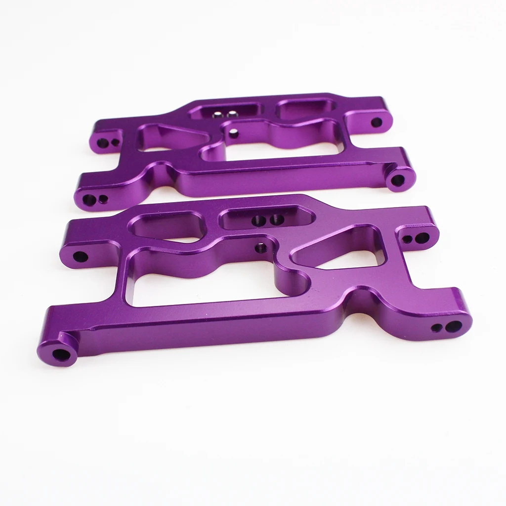 Brazo oscilante de suspensión delantera de aleación de aluminio, 2 uds., para Wltoys 104001   Accesorios de piezas de actualización de coche RC 1/10, color morado