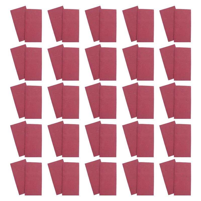 

A006-50PCS Disposable Dinner Napkins With Built-In Flatware Pocket,Prefolded Cloth Like Paper Napkins For Wedding Party Red Dura