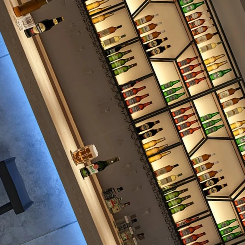 

Black Wall Wine Racks Standing Modern Luxury Wine Rack Display Large Cabinets Living Room Coffee Bar Whiskey Showcase Furniture