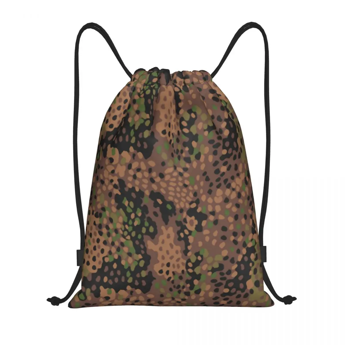 Pea Dot Military Camo Drawstring Backpack Women Men Gym Sport Sackpack Foldable Army Tactical Camouflage Training Bag Sack