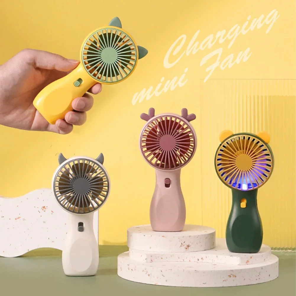 Portable Mini Fan Night Light Pocket Handheld Fan USB Charging Fan 2 Speeds Adujustable Summer Cooling Fan for Home Outdoor