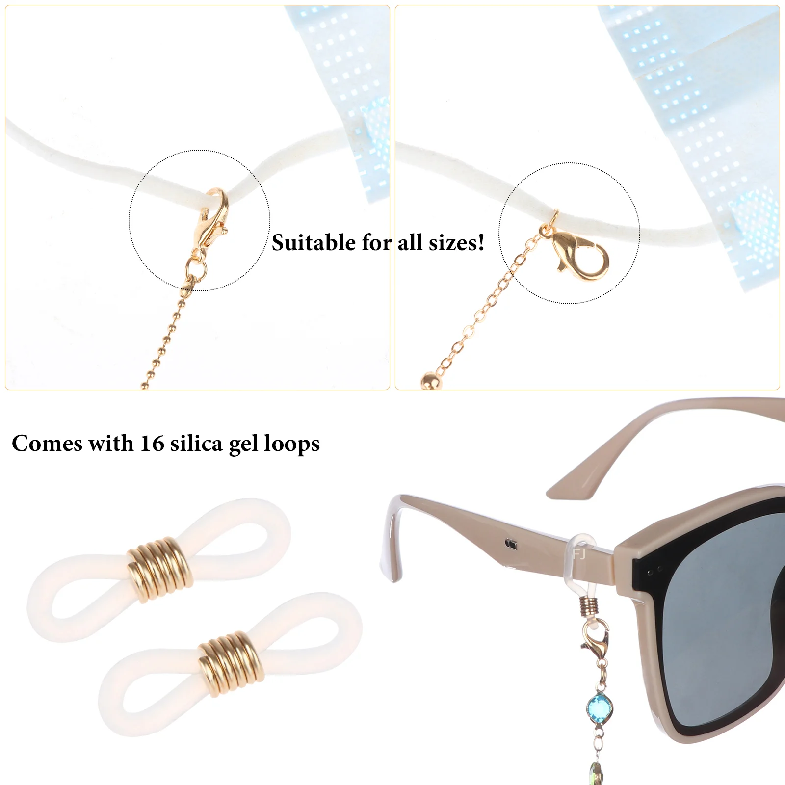 

[YU] 8 St Teatro Damen Brillenkette Sonnenbrillenkette Pearl Love Wheat Splice Модель Brillenketten Lesebrillenband для Fr