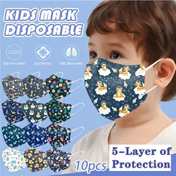 5-Layer Astronaut Series Printed Face Masks For Children, Daily Protective Breathable Face Mask Outdoor Dust-Proof Face