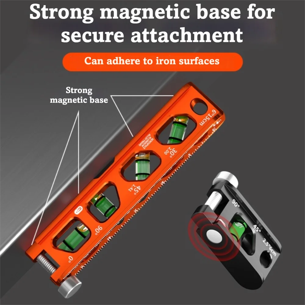 Multi-Function Magnetic Box Level Heavy Duty With Scale Magnetic Pipeline Level With Clamp Magnetic Multi-Angle Bubble Level