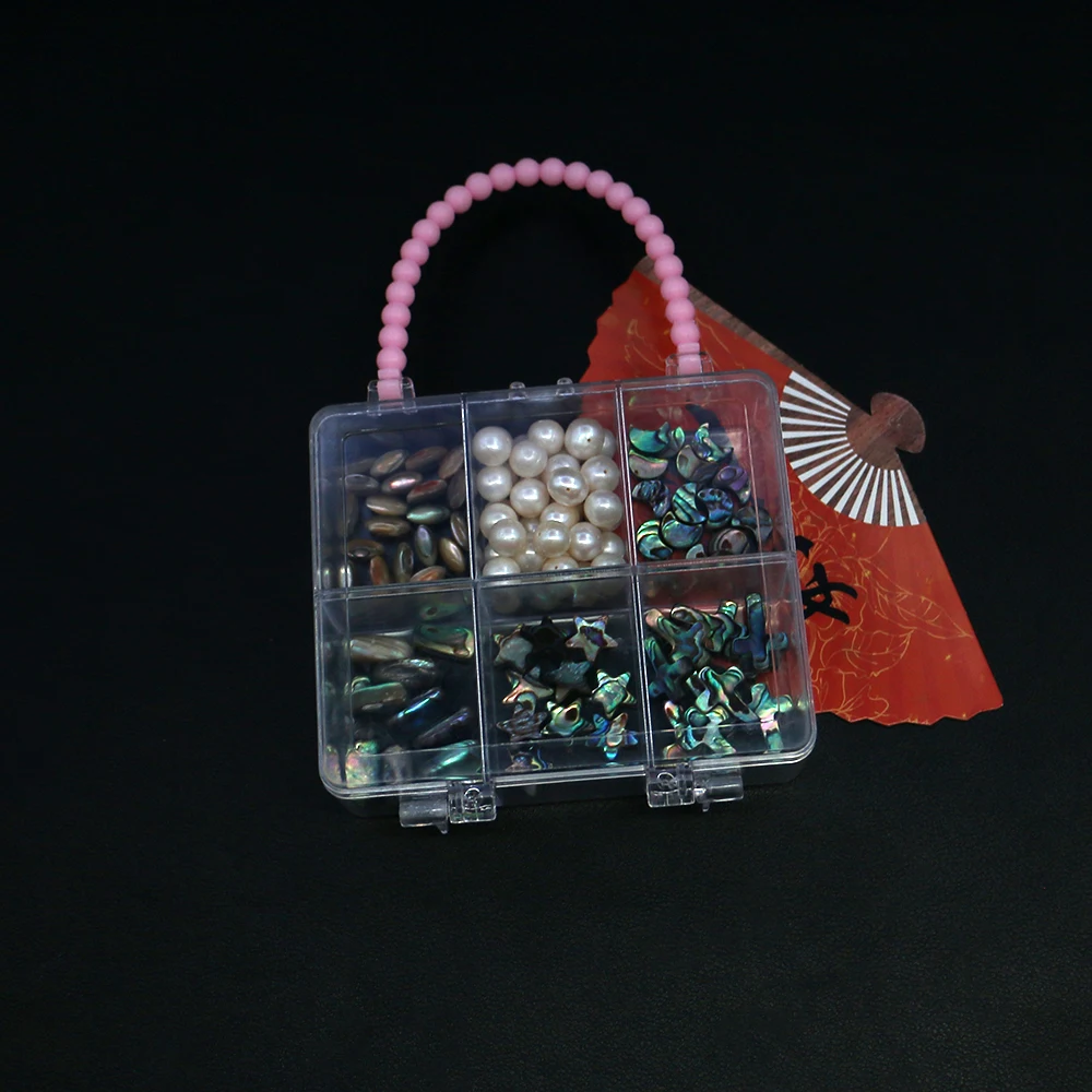حقيبة يد على شكل صناديق تغليف المجوهرات الشفافة 6 خلايا منظم حافظة مقسمة 1 قطعة لأداة تخزين ملحقات الخرز الصغيرة