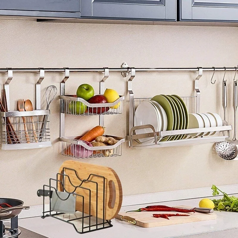 1PC Pot Lid Rack Storage Pan Lid Cover Cabinet Pantry Holder Rack Organizer Multifunctional Kitchen Tool