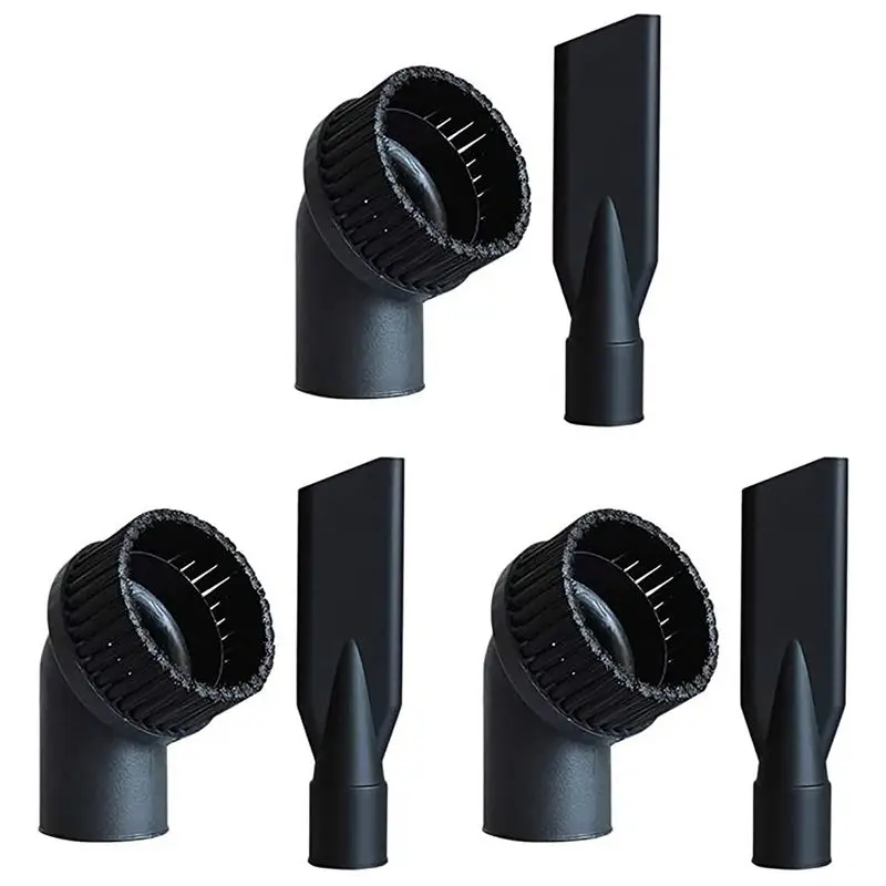 3X Industrial Vacuum Cleaner Round Brush And Flat Nozzle Sets Inner 44Mm Durable Industrial Vacuum Cleaner Accessories