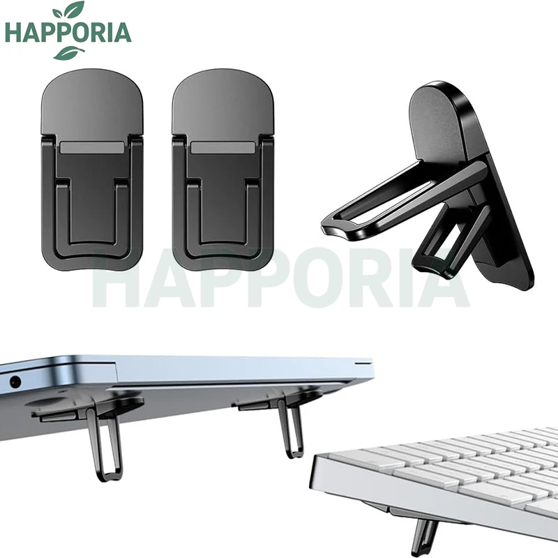 

2PCS Foldable Laptop Stand Invisible Adhesive Laptop Riser Portable Notebook Cooling Stand Adjustable Holder for Laptop Tablet +