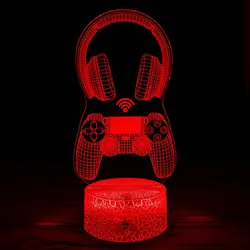 Nighdn Gaming Night Light Gamer Room Decor for Boys 3D Illusion Lamp 7 colori LED Nightlight Gamer Gift for Kids Teen Boys Girls