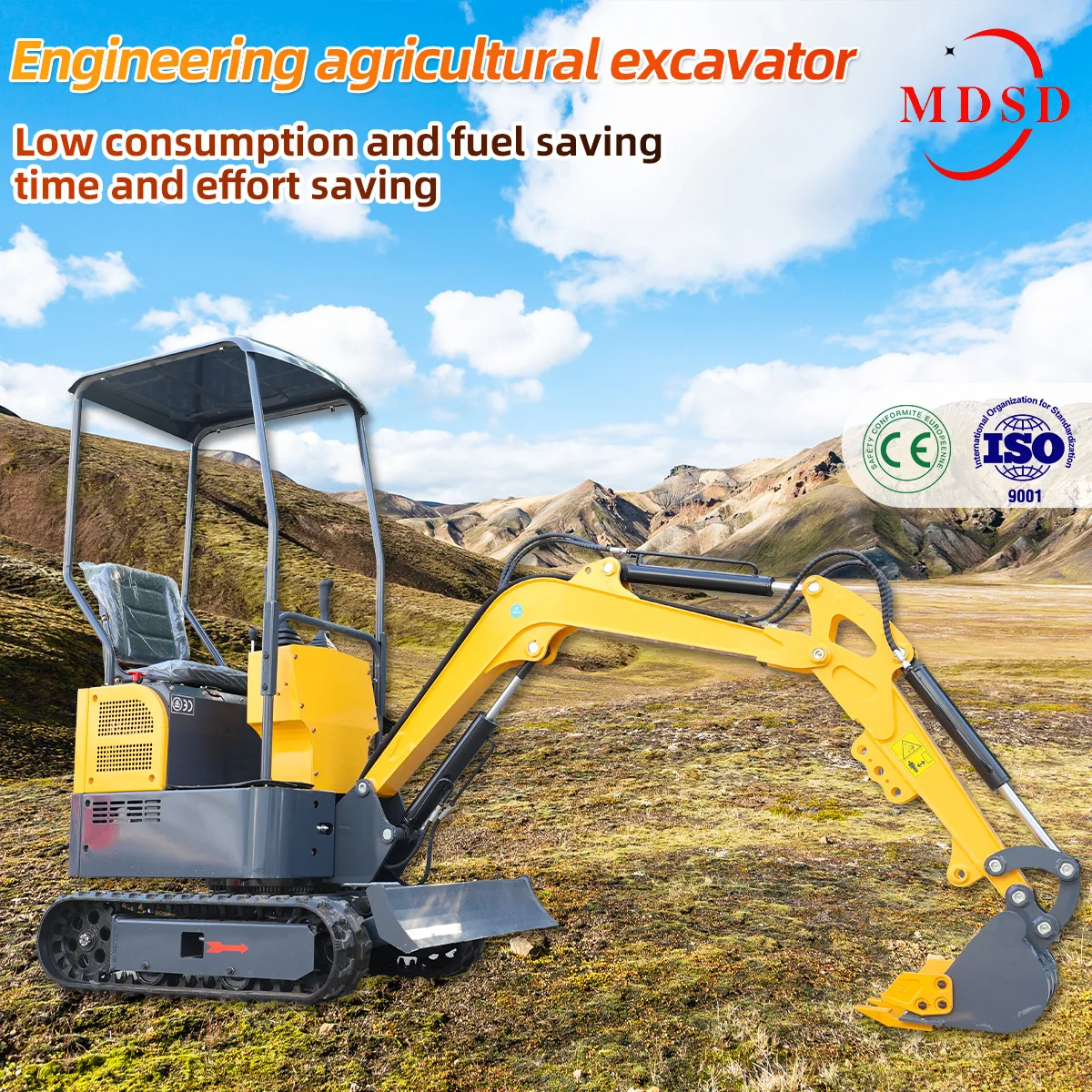 Miniexcavadeira direta da fábrica de 2 toneladas para Kubota Diesel Multi-purpose Euro 5 EPA CE Escavadeira poderosa para construção de fazenda doméstica