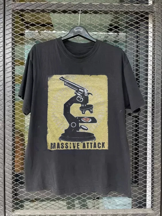 

Коллекция Massive Attack, подарок для фанатов, унисекс, с коротким рукавом, для мужчин и женщин, летняя хлопковая футболка с круглым вырезом