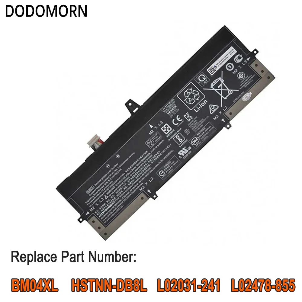 DODOMORN BM04XL Laptop Battery For HP EliteBook x360 1030 G3 G4 Series Notebook 7300mAh 56.2WH 7.7V High Quality 2 Year Warranty