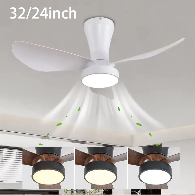 

32-дюймовый современный потолочный вентилятор со светодиодной подсветкой, двигателем постоянного тока, высокой производительностью, для гостиной, спальни, столовой, с пультом ДУ и регулировкой яркости