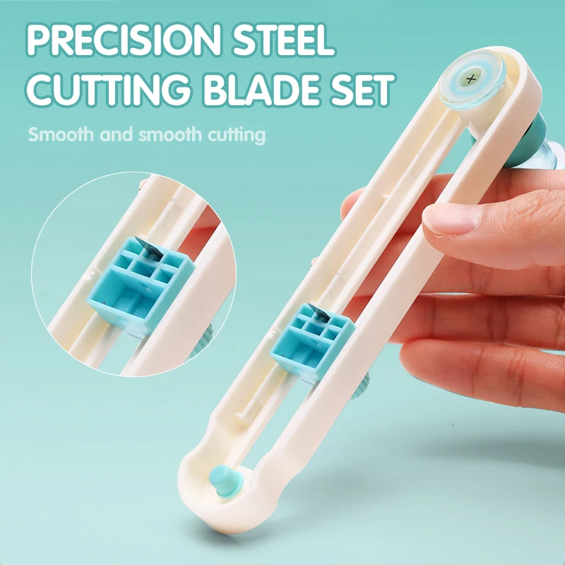 أداة قطع بوصلة دوارة يدوية صغيرة 360 درجة لسكرابوكينغ أداة قطع ورقية دائرية أداة قطع دائرية سكاكين مزخرفة