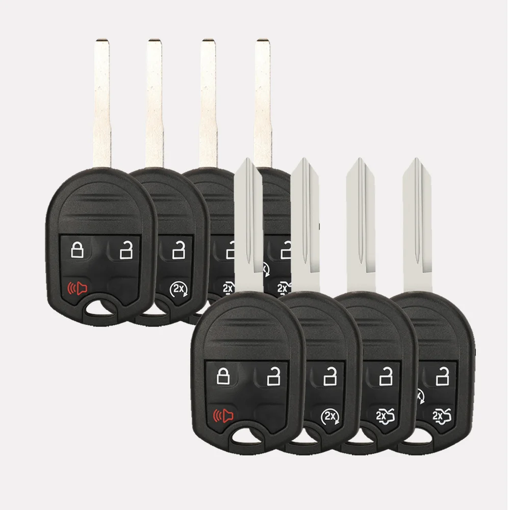 

5PCS YAYUN ForFord Lincoln 3/4/4+1 Buttons Uncut H75 Blank Blade Remote Transponder Car Key Shell Case (With Battery Connerctor)