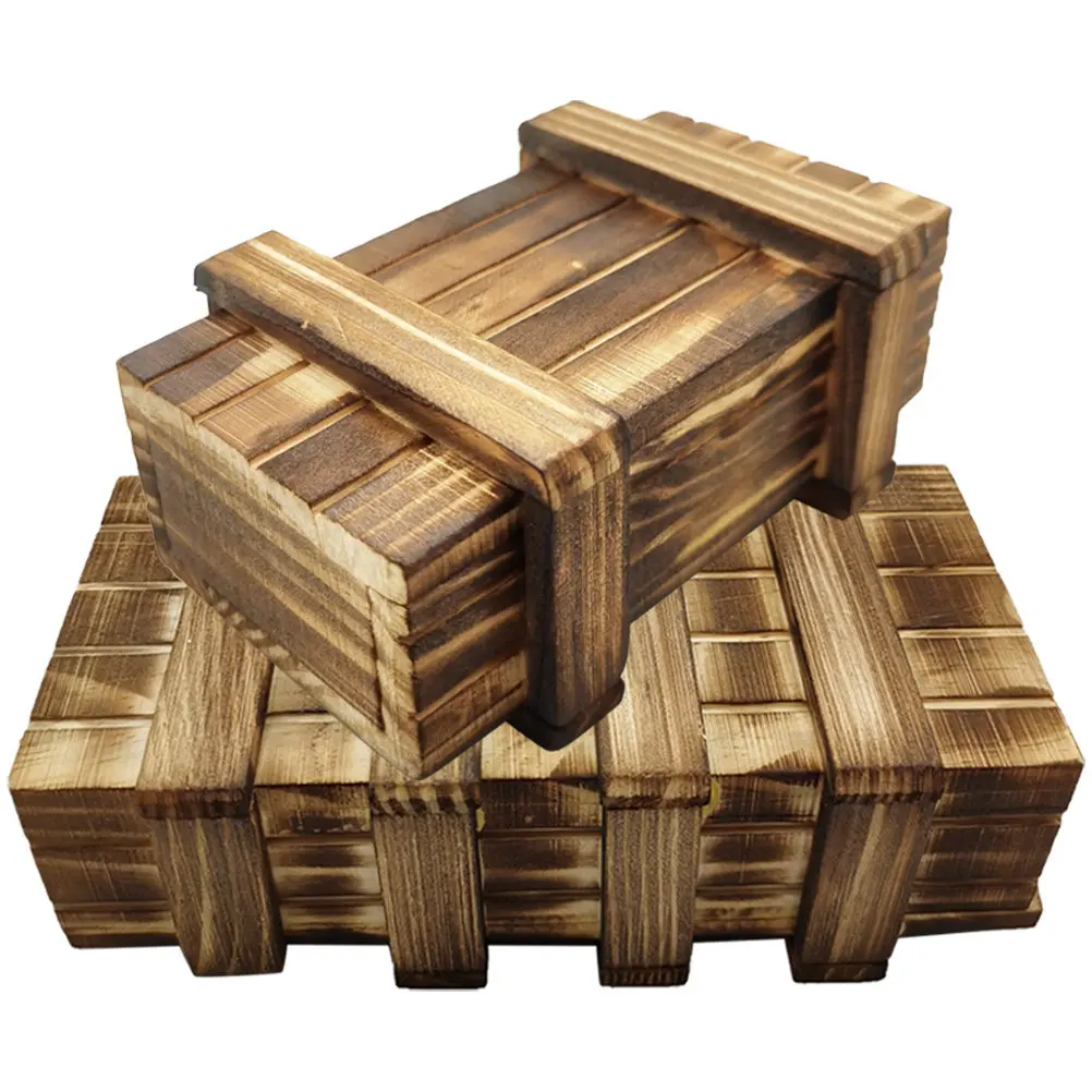 

2 шт. деревянные головоломки-коробки: развивающая игра с различными способами открывания, секретными отсеками, обучающий подарок для родителей и детей