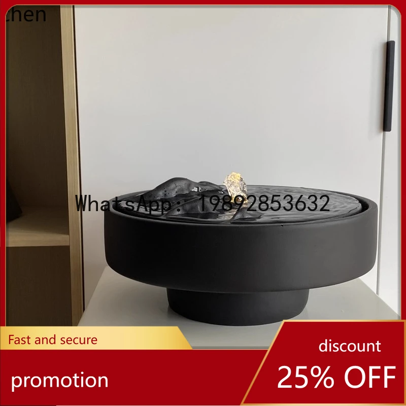 

YFY Water Feature Ornament Office Desk Water System Water Bowl Artificial Mountain Modern Clubhouse Courtyard Decoration