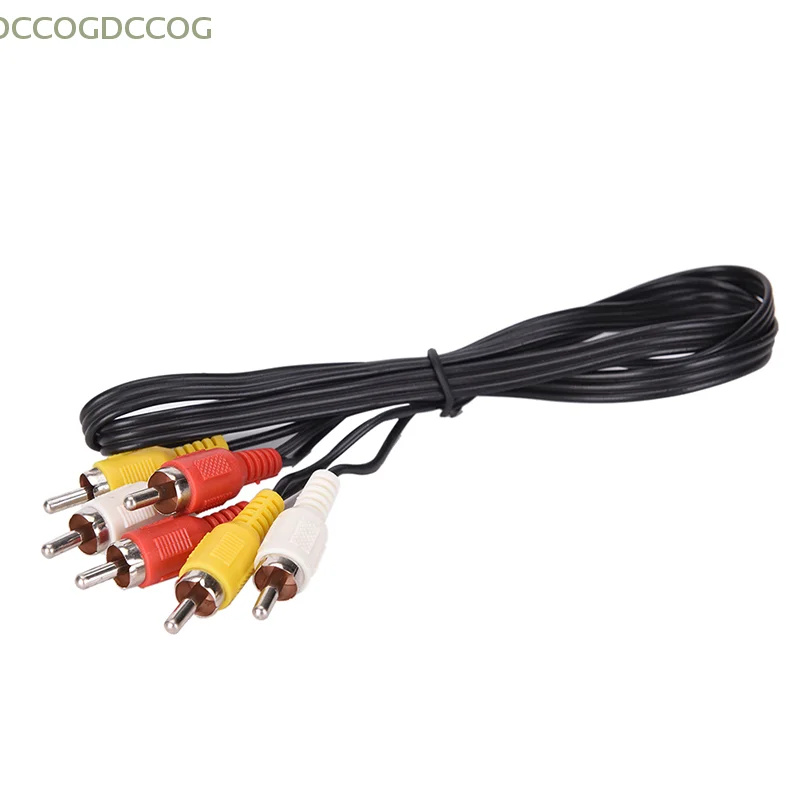 3 RCA Male to 3 RCA Male Composite Audio Video AV Cable Plug  1M