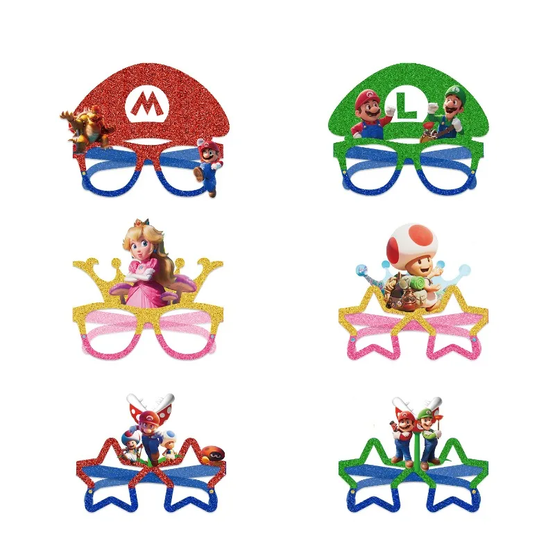 

Cute Super Mario Party Glasses Photo Prop Halloween Costume Super Mario Mask Birthday Party Decorations Kids Birthday Gift