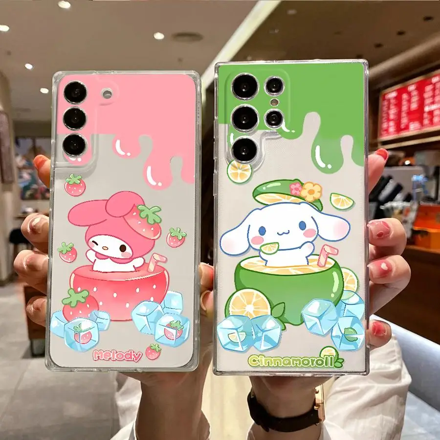 Custodia morbida per Samsung Galaxy S23 S10 Plus S20 Nota 10 20 Ultra S21 S22 S25 Ultra S24 FE Sanrio Melody