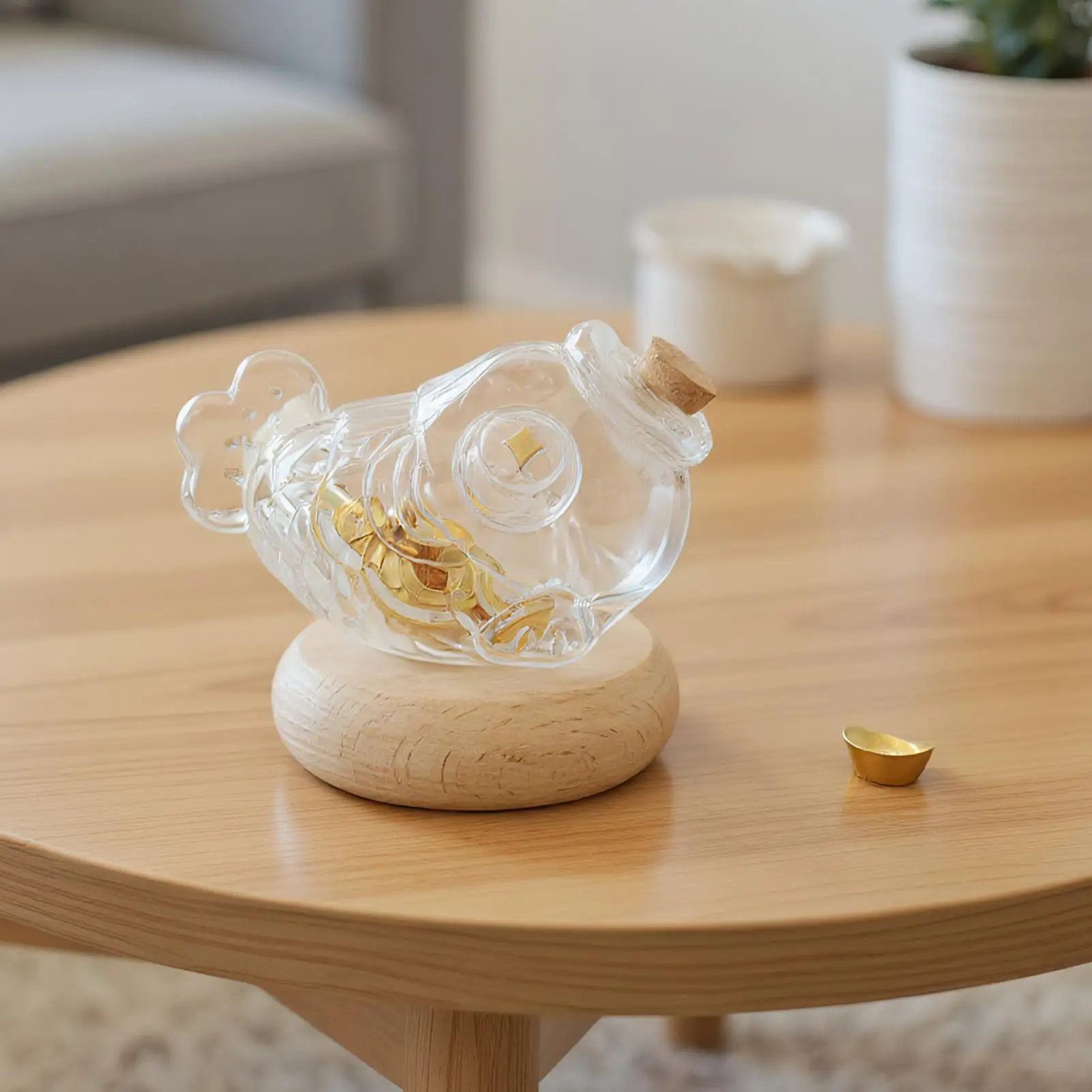 بنك نقود زجاجي صغير لتوفير المال، خزان تخزين رائع للعملات المعدنية، علبة تخزين لطيفة لتزيين جرة الأطفال في سن المراهقة