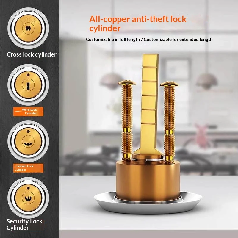 

Механический замок из чистой меди с защитой от взлома, для наружных и внутренних дверей, старинный, с ключом-полумесяцем, для повышенной безопасности