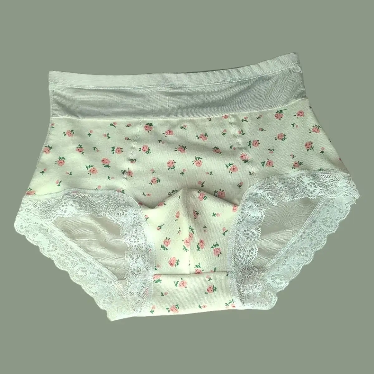 رجل صناعة يدوية مرونة القطن لينة عالية الخصر الأزهار الطباعة سراويل سيسي انظر من خلال شبكة الدانتيل ملخصات عرض حي زي