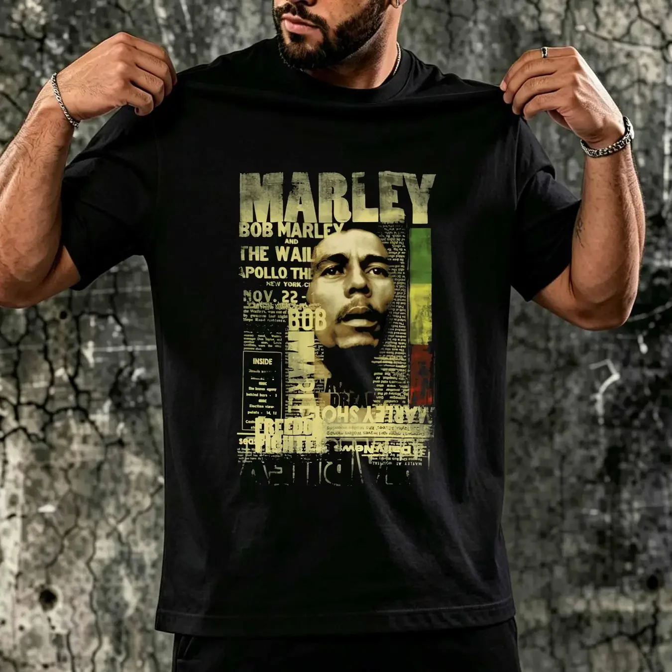 washed T Shirt Bob Marley Adult Large Black Zion Rootswear Merchandise Rasta One Love long or short sleeves vintage Washed