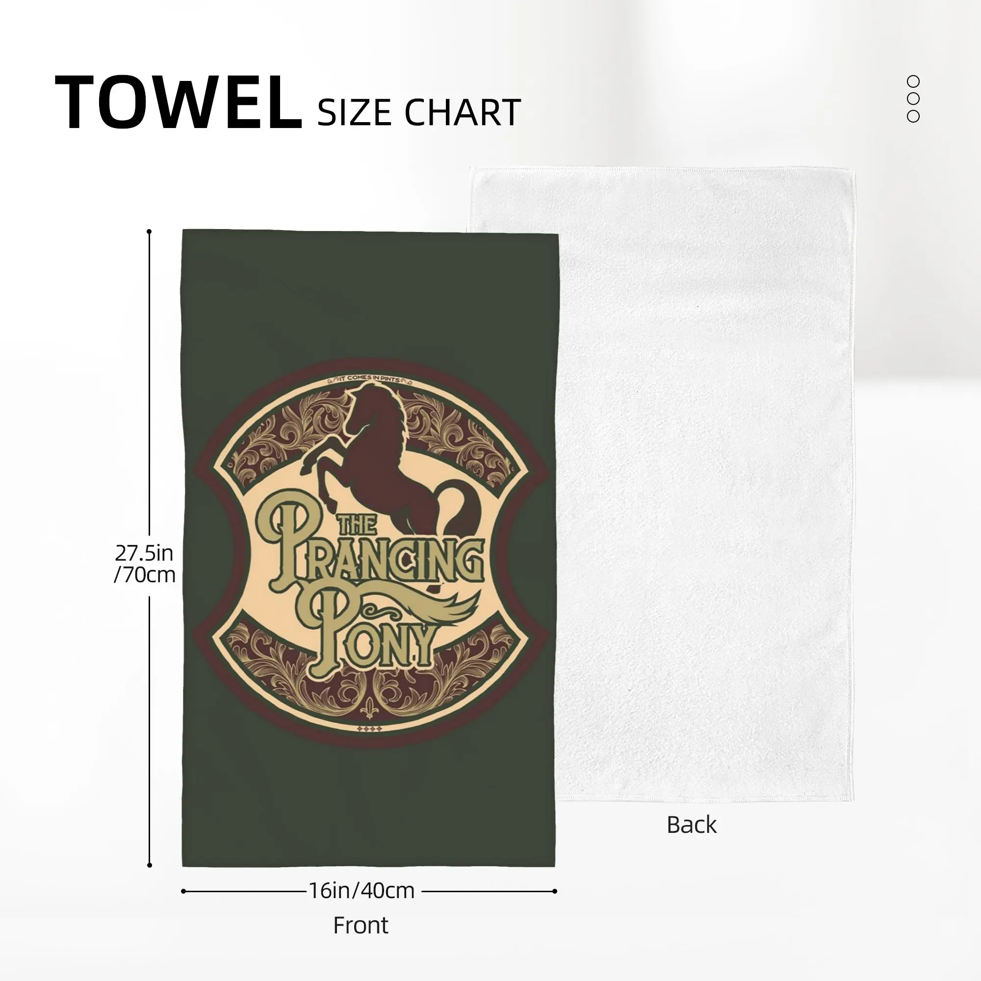 Custom Prancing Pony Soft Face Towel Quick Dry Pool Bath Cotton Towels Absorbent Quick