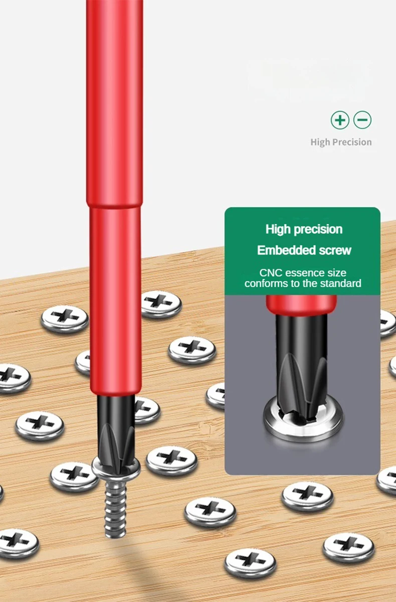 Isolierter Schraubendreher mit Schlitz und Kreuzschlitz, Magnetischer Mutternschlüssel, Elektriker-Werkzeug für Professionelle Schaltkreis-Wartung – Detail 6