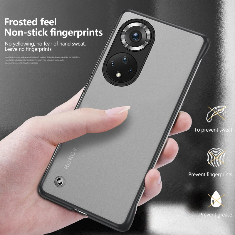 Borderless Case For Huawei Honor 70 Pro Plus Honor 60 SE Honor 50 Pro Honor30s Matte Frameless TPU+PC Protective Shell With Ring