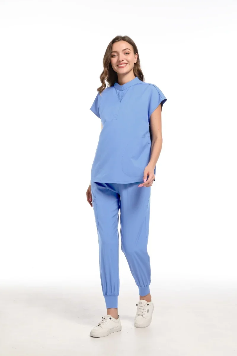 Clinical Green Gray Blue White Sanitary Dentist Medical Nursing Veterinary Surgical Uniform Women Work Wear Jogger Man Scrub Set