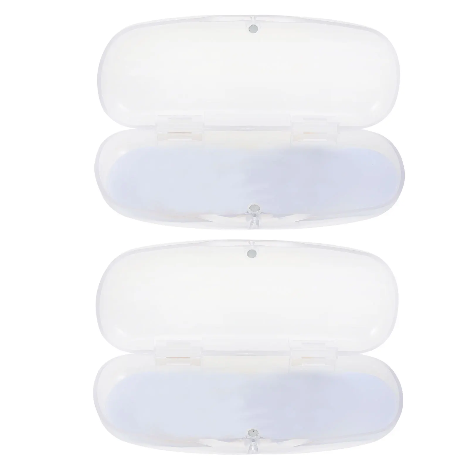 

2Pcs PVC Glasses Case Translucent Frosted Finish Small Eyeglasses Holder Shockproof Travel Essential for Work Commute Outdoor