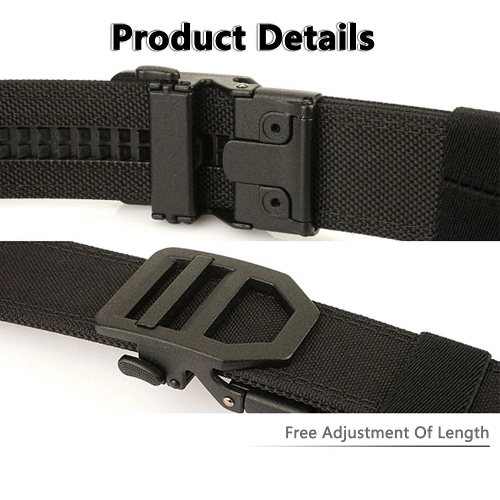 Cinturón táctico TUSHI, hebilla de Metal de liberación rápida, cinturón militar de servicio policial para hombres, cinturones de pistola EDC, faja para exteriores, accesorios IPSC