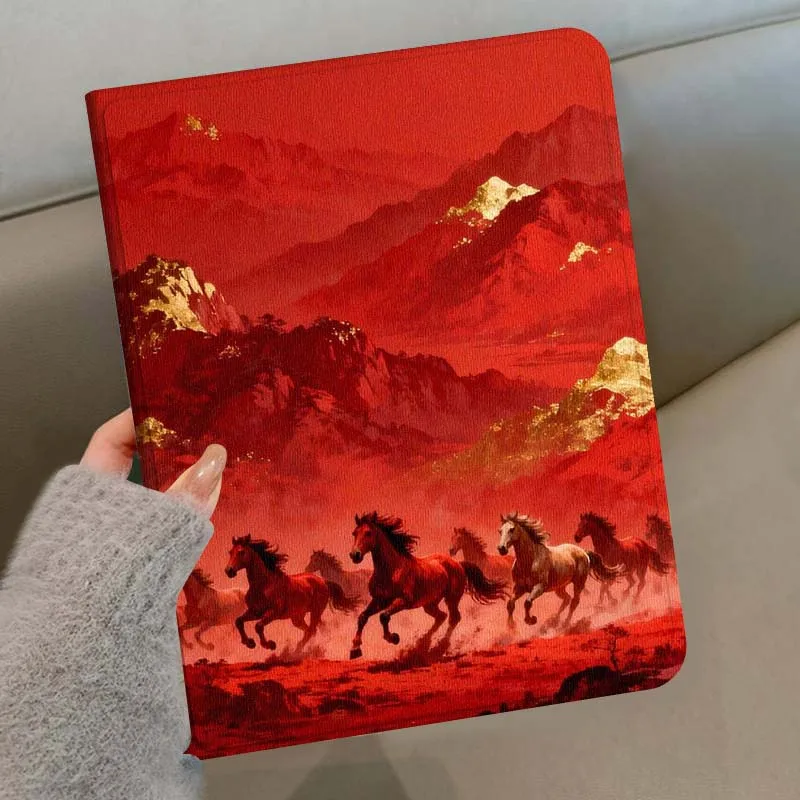 

Red Horses Running For Samsung Galaxy Tab S11 S10 S9 S8 S7 S6 A9 A8 A11 Lite FE Plus Pen Tray Tablet Case Soft