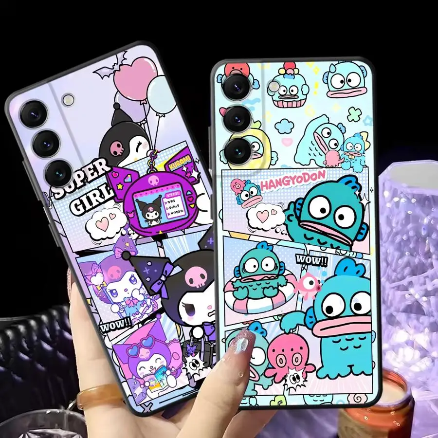 Sanrio Kawaii Kuromi Case voor Samsung Galaxy A50 A03 A20 A13 A40 A16 A04 A05 A17 A12 A30 A15 A06 A70 Zwart Zachte Telefoon Cover