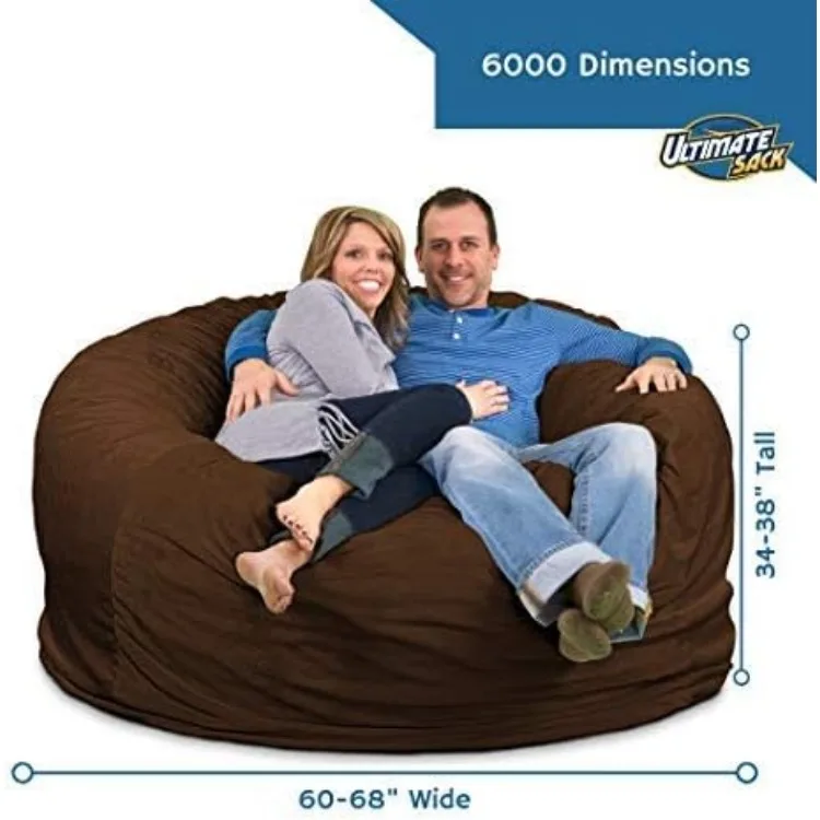 6ft Bean Bag Chair & Footstool, Oversize Bean Bag Chair for Adults, Comfy Chair Bean Bag Couch Lounge Sofa Loveseat Furniture