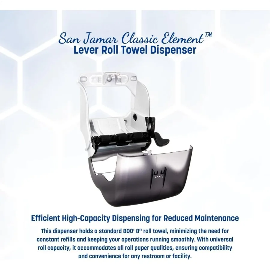 Classic Element Paper Towel Dispenser WallMounted Commercial Roll Dispenser Fits All Core Sizes with Lever for Bathroom Kitchen